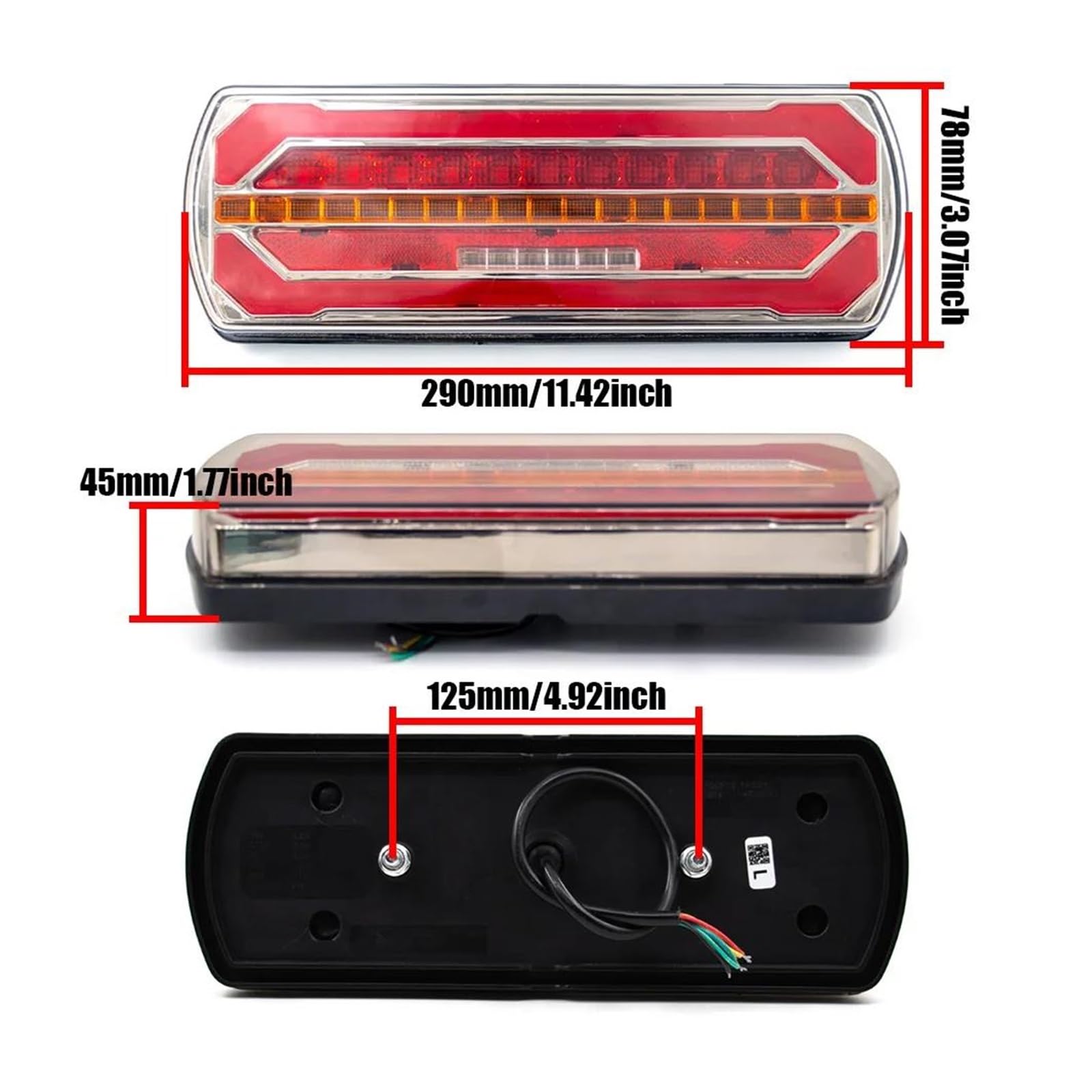 Genérico Piloto Trasero 2 uds 12V 24V luz trasera camión freno parada indicador lámpara señal giro para remolque Reflector impermeable reverso Luces Traseras