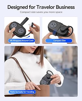 ORICO Travel Power Strip PD20W with 4 AC Outlets 3 USB Ports (1 USB-C)