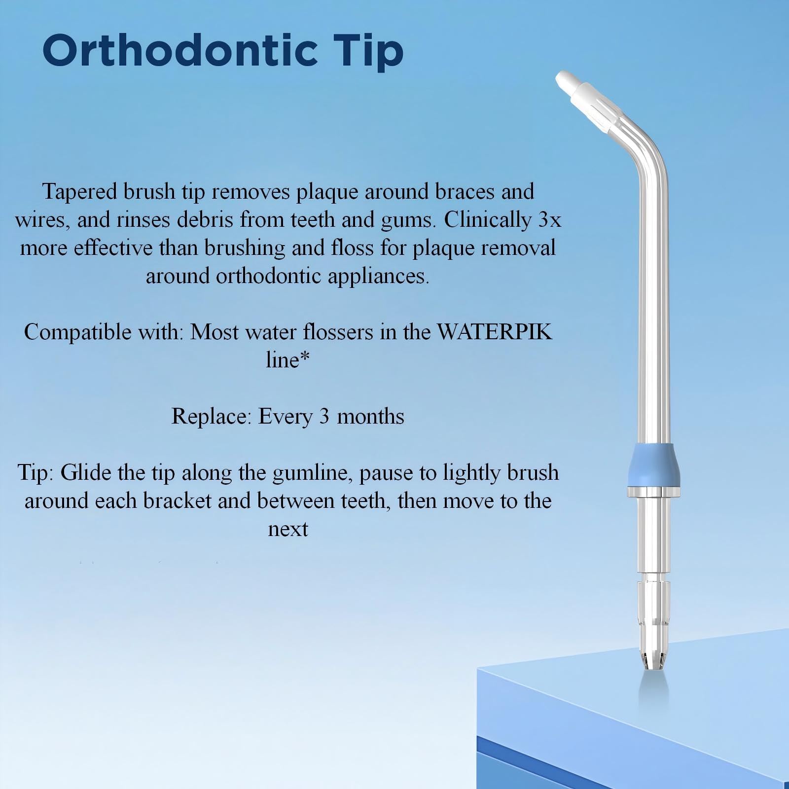 Ersatzköpfe für Waterpik Water Flosser (6 kieferorthopädische Spitzen)