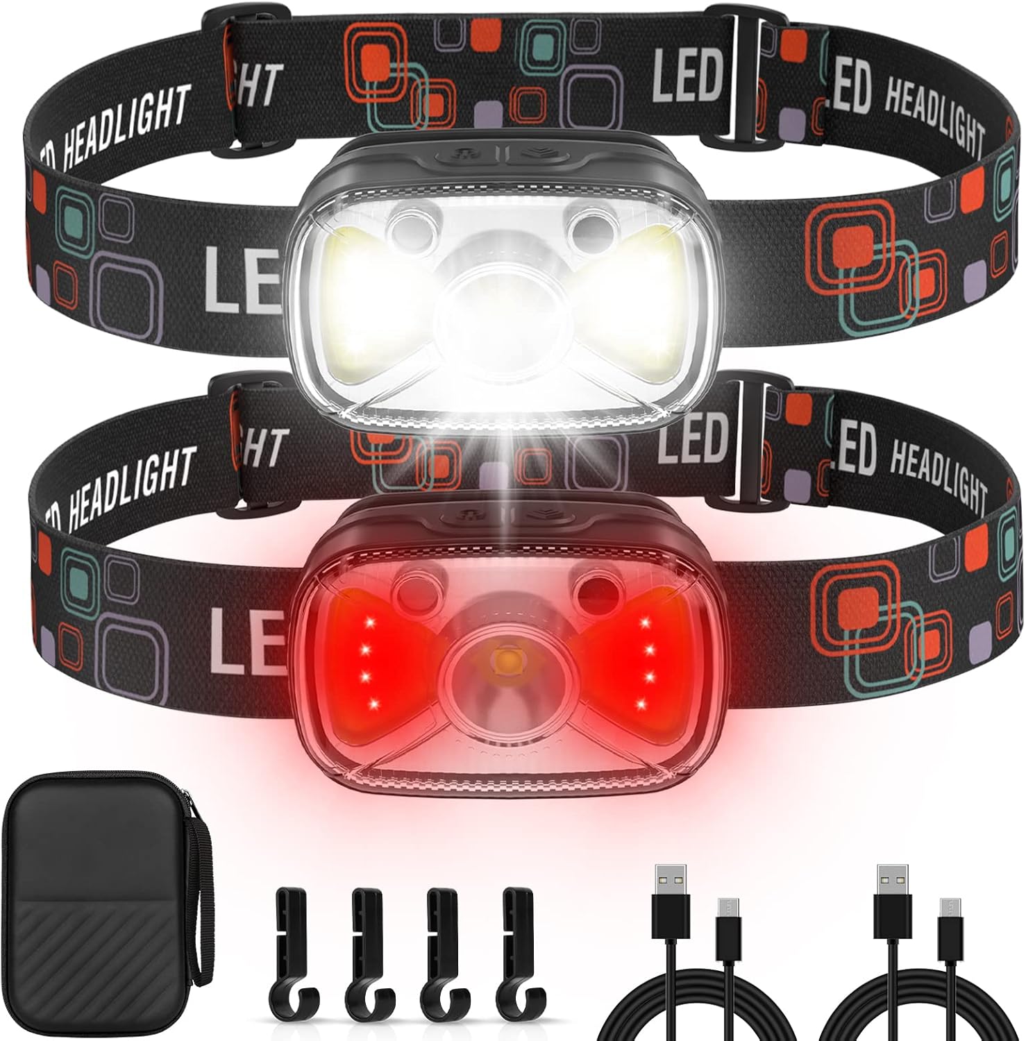 Headlamp Rechargeable, Head Lamp, Motion Sensor LED Headlamps 1000
