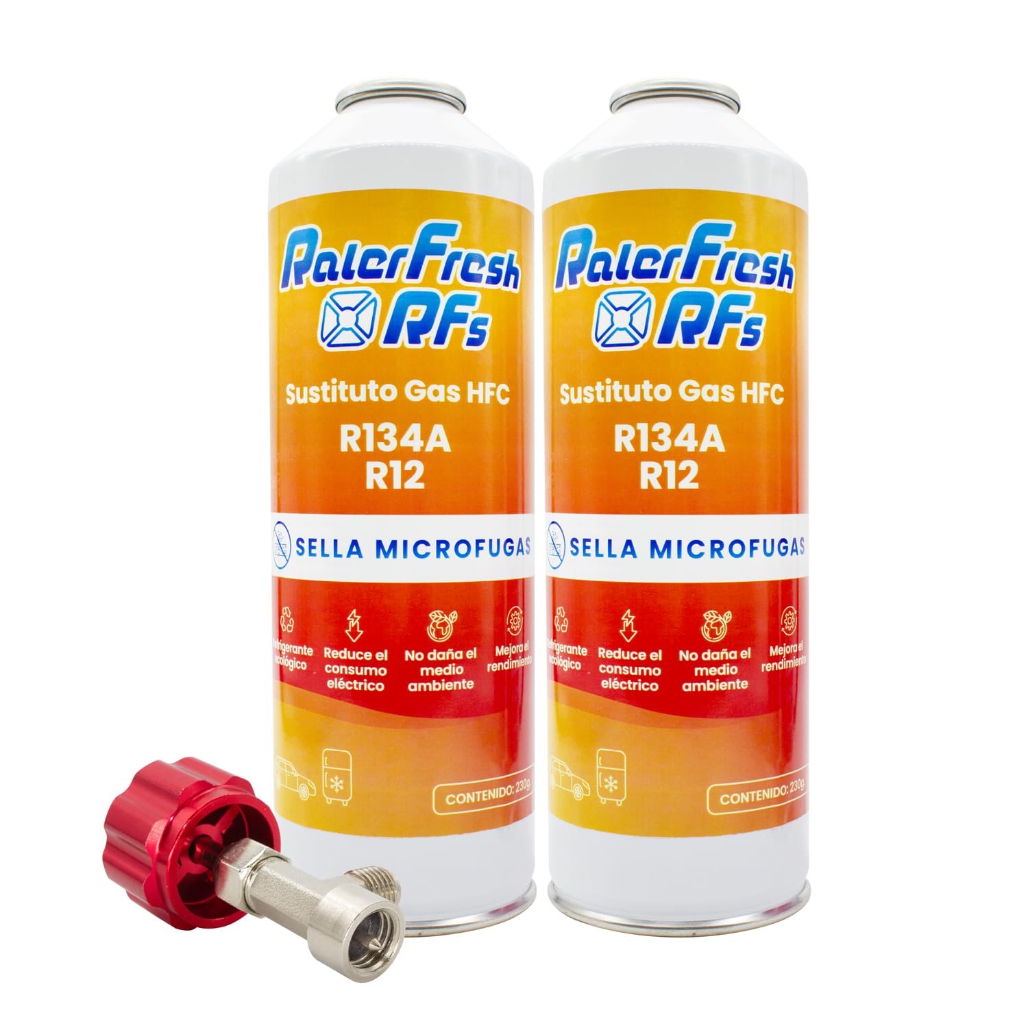 Gaz réfrigérant organique pour climatisation voiture Ralerfresh RFs 230 g remplacement des gaz R134a et R12 (2 RFs + clé)