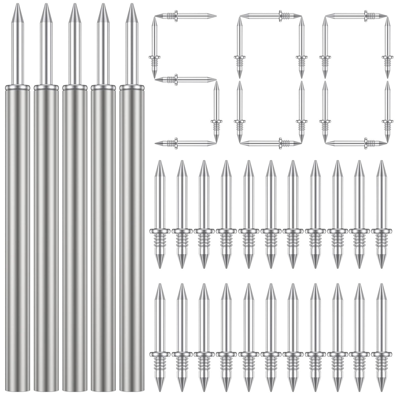 Double Headed Nails for Baseboards, Invisible Seamless Nail for Trim Installation, Double-Headed Skirting Thread Nail Non Marking for Decorative Molding Wall Woodworking Furniture(500pcs)