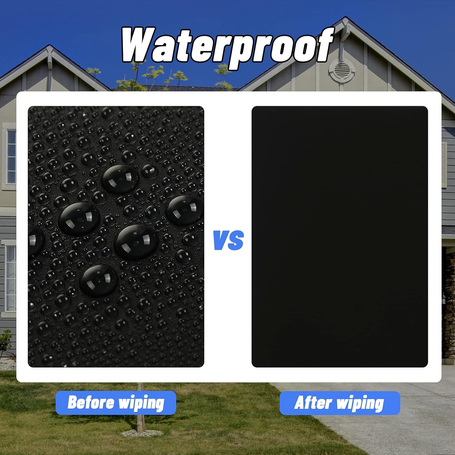 32 Pcs Garage Door Windows Decals Non Magnetic Faux Windows Decoration for 2 Car Garage Kits Waterproof Fake Door Stickers Faux Decals Hardware, 5.91 x 3.94 Inch, Black