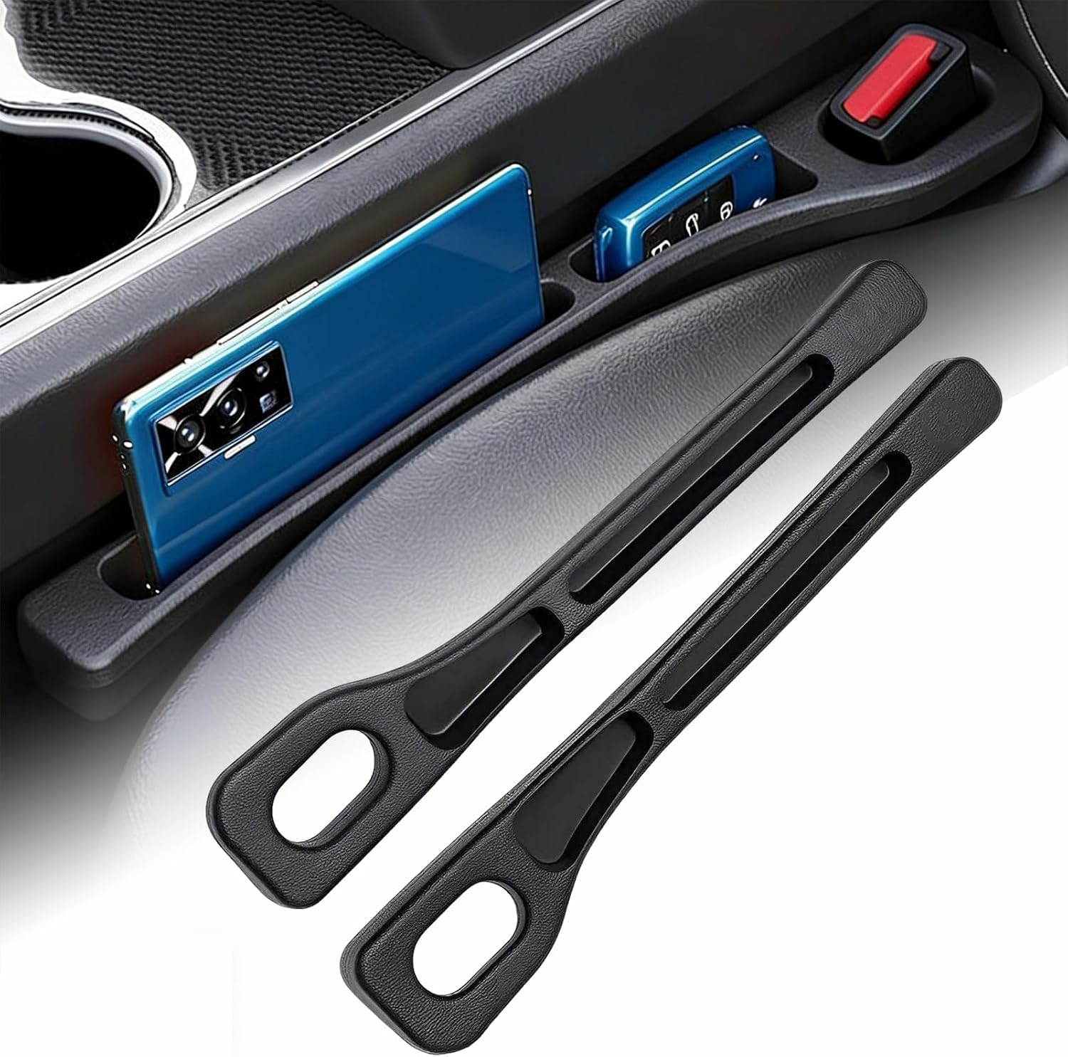 DHLZCWYLDAMAIFA 2 Pack Car Seat Gap Filler Pad for Honda Civic X Coupe 2016-2021, Auto Seat Leak-proof Gap Catcher Storage Box Interior Styling Decoration Accessories