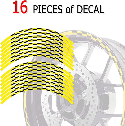 Miniatura 2 de MC MOTOPARTS Pegatinas para llantas exteriores de 17 pulgadas, compatibles con GSXR 1000 750 GSXR 600 125, color amarillo