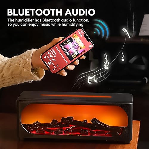 Miniatura 5 de Difusor de aroma de chimenea de 15.2 fl oz con control remoto y apagado automático, difusor ultrasónico de llama para chimenea, difusor de aceite