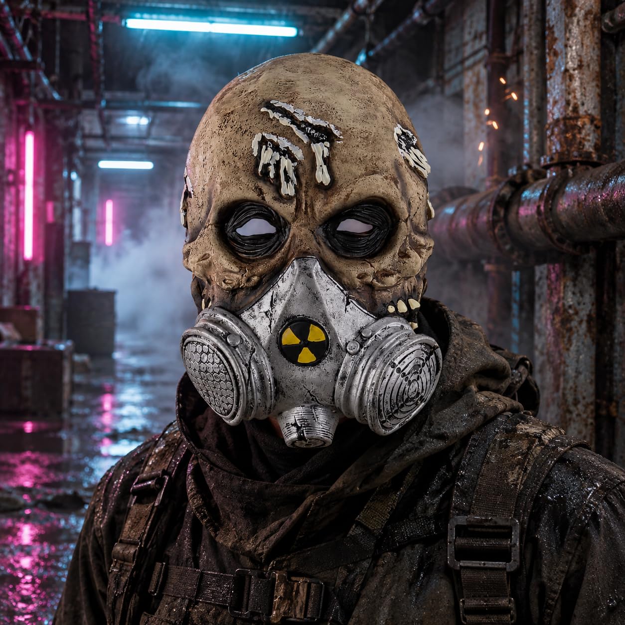Maschera Antigas Scheletrica in Lattice