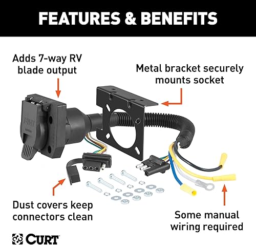 Miniatura 3 de Adaptador eléctrico de salida dual, plano de°4°vías°57672°CURT