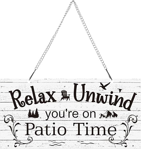 Vista 45 de Hotop Letrero de metal para patio al aire libre, decoración para patio trasero, porche, arte de pared, balcón, glorieta, accesorios para decoración