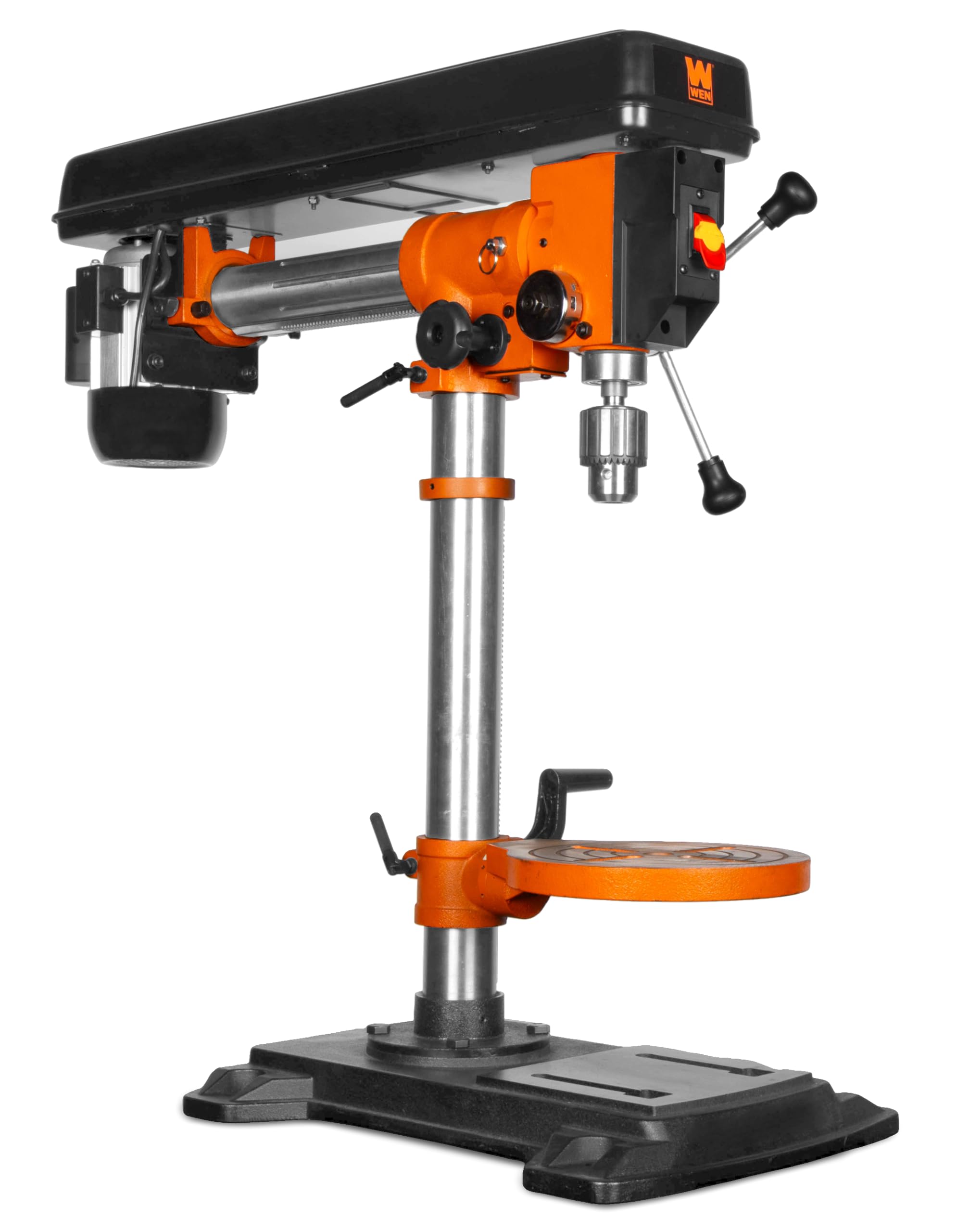 WEN 6.2-Amp 33-Inch Radial Arm Drill Press, Benchtop Design with 5 Speeds and Cast-Iron Construction (4233)