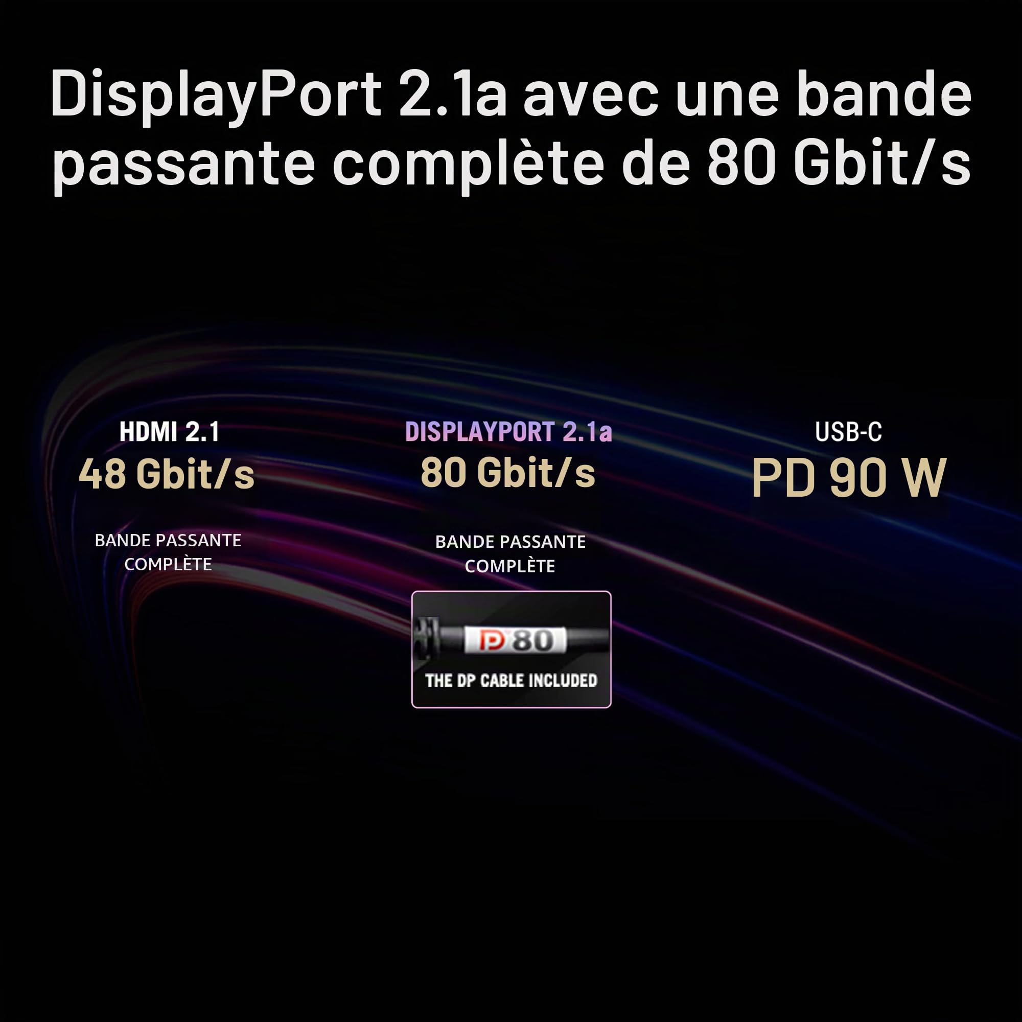 ASUS ROG Swift OLED PG32UCDMR, Moniteur de Jeu 31,5", 4K QD-OLED (3840 x 2160), 0,03 ms (GTG), 240 Hz, Compatible avec G-Sync, Ports USB-C et USA-A, DisplayPort, HDMI, DisplayWidget Center, Noir