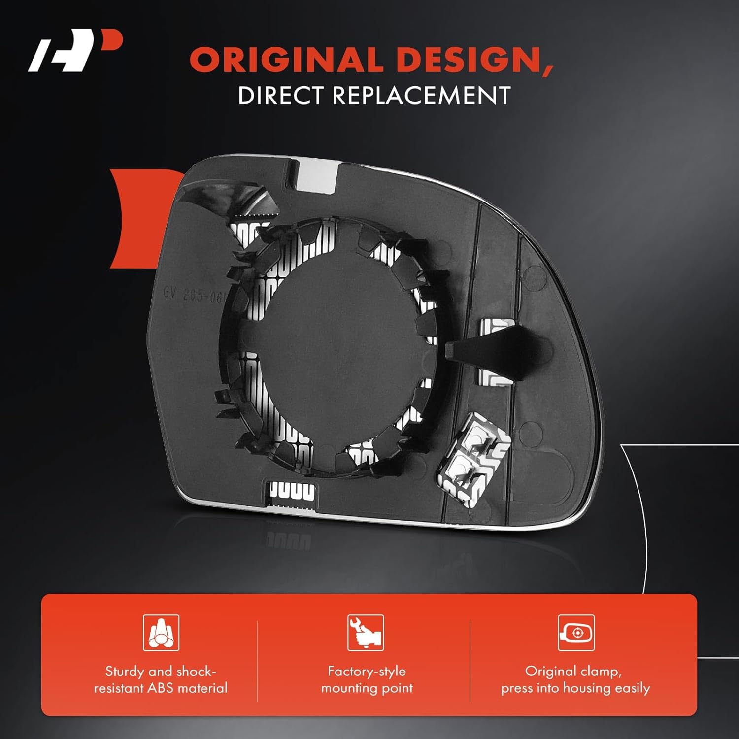 A-Premium 2-PC Driver and Passenger Side Heated Mirror Glass with Backing Plate Compatible with Audi A3, A4 Quattro, A5 Quattro, A6 Quattro, allroad, Q3, Q3 Quattro, S5, S6 - Exterior Side View Mirror
