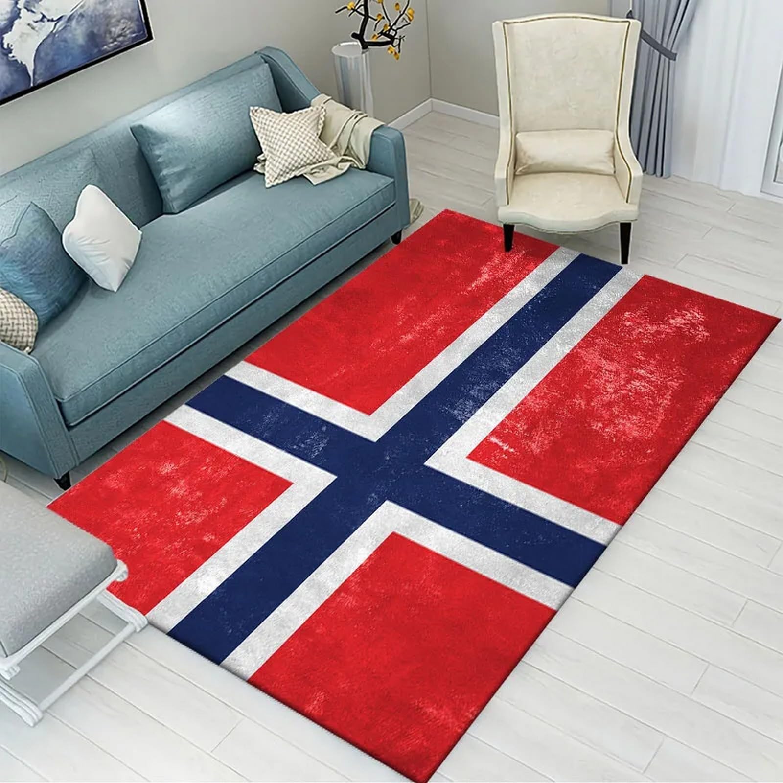 Area Rug Soft 3D Kids Rug Striped Flag Color Mat Nursery Rug Boys And Girls Cute Toddler Crawling Mat Non-Slip Carpet Easy Clean For Bedroom Hall Kitchen Living Room 50 X 80 Cm -0M6E/L3L2-5Y6