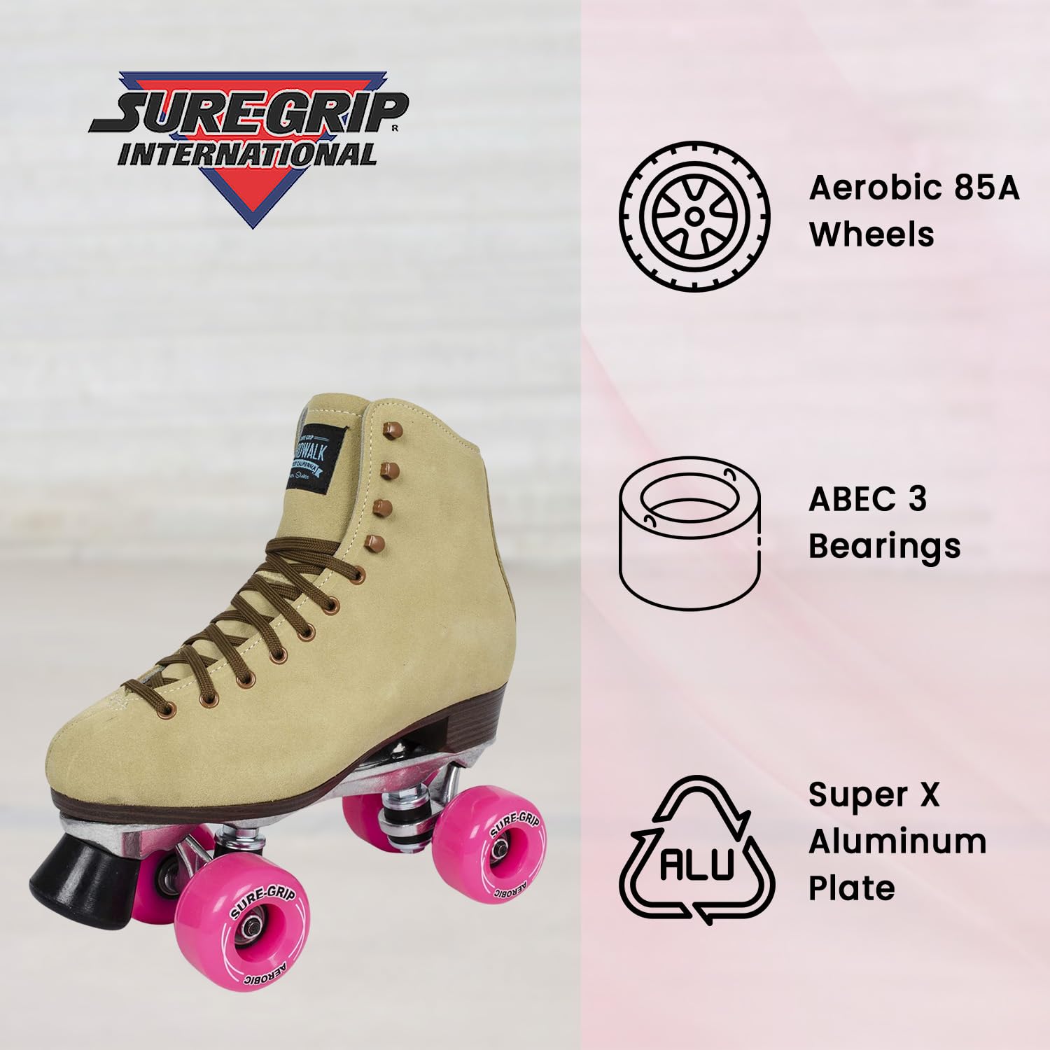 Amazon.com : Sure-Grip 1300 Tan Suede Outdoor Roller Skates