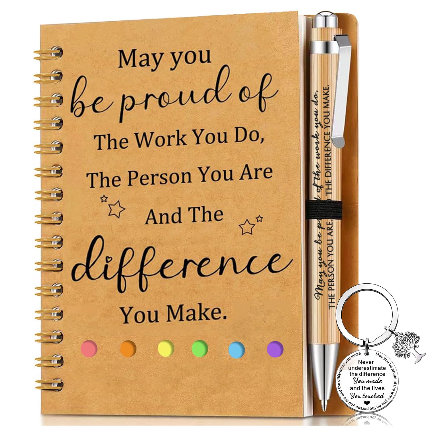 Thank You Gifts For Colleagues,Leaving Gifts For Colleagues Notepad 10x15cm,Employee Appreciation Gifts,Teacher Gifts,Team Gifts For Coworkers Kraft Notebook Ballpoint Pen For Employees
