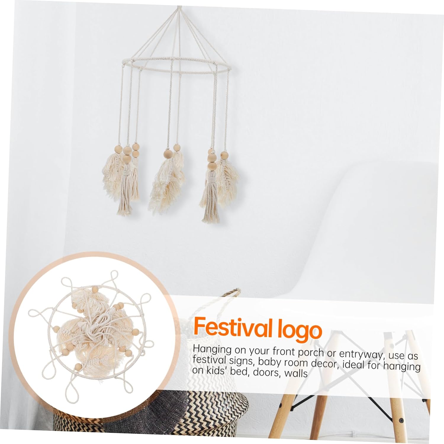 DOITOOL Leaf Hangings Decorative Tassel Pendant Elegant Background Wall Pendant for Home Decor