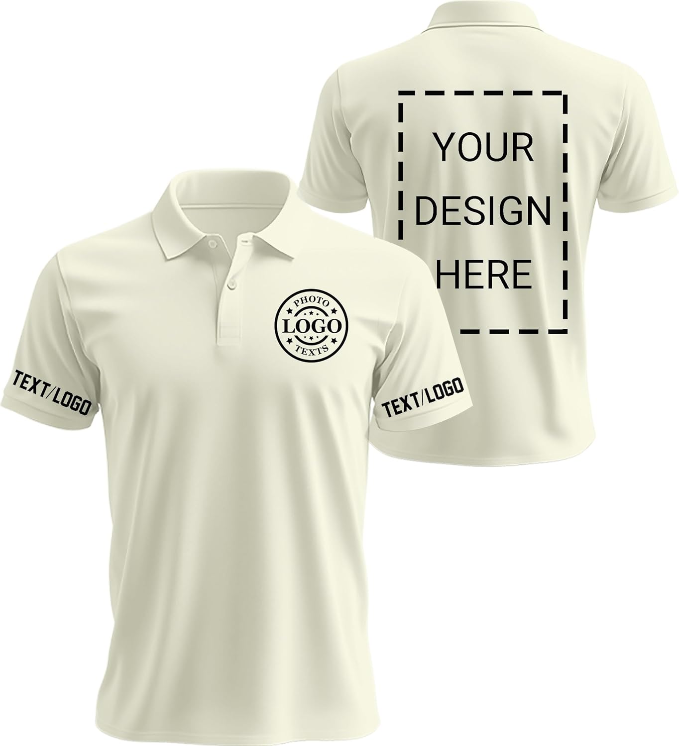 Custom Golf Polo Shirts for Unisex Adult, Design Your Own Golf Jersey Personalized Gifts 4 Sides Printed