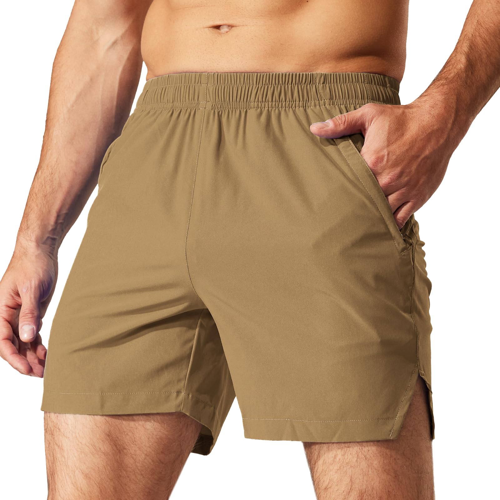 MIER Short d'été de 5" pour Homme, pour Course, Gym, séchage Rapide, avec