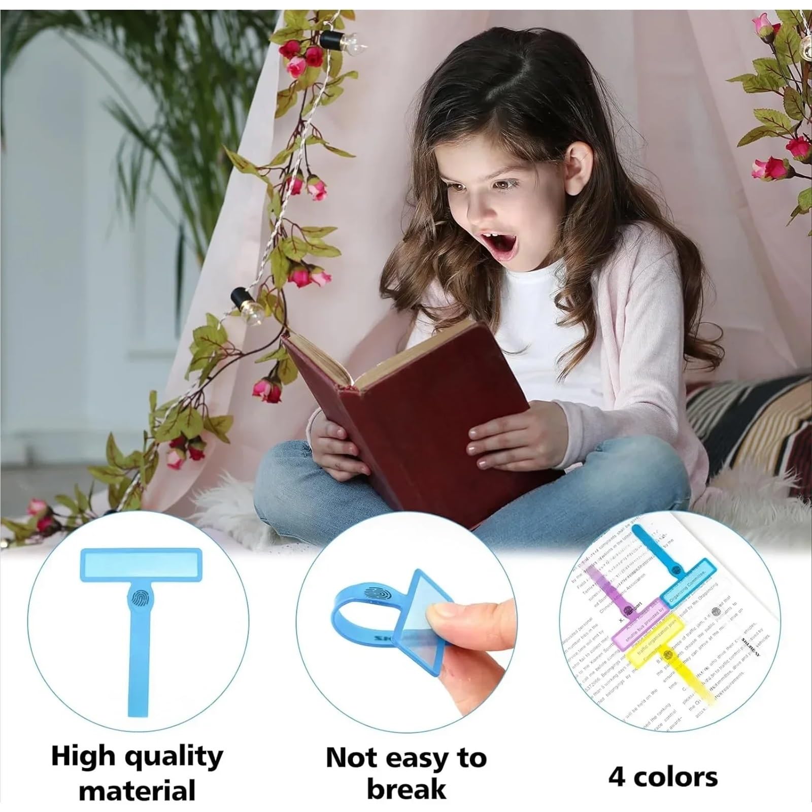 Geführte Lesestreifen, 10 Stück, geführte Lesestreifen, Legasthenie-Werkzeuge für Kinder, Farbtextabdeckung, frühe Leser