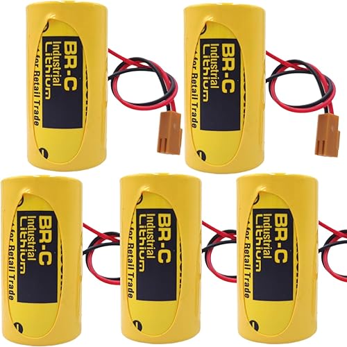 Paquete de 5 baterías de litio no recargables BR-C de 3.0 V de 5000 mAh de capacidad ultra alta compatible con A02B-0120-K106 A98L-0031-0007 BR26500