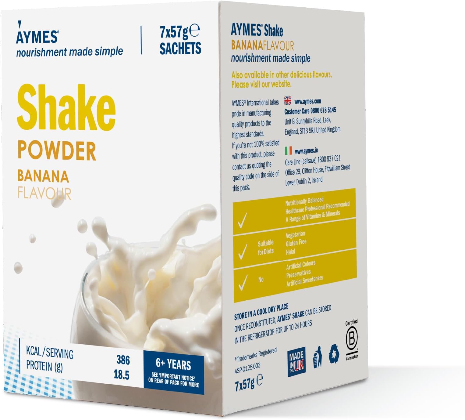 High Protein Nutritional Powder Shakes - Banana - 7 Servings - Milkshake-Style Drink Mix - Gluten Free, Vegetarian, Halal & Kosher Suitable - For Ages 3+ and Adults