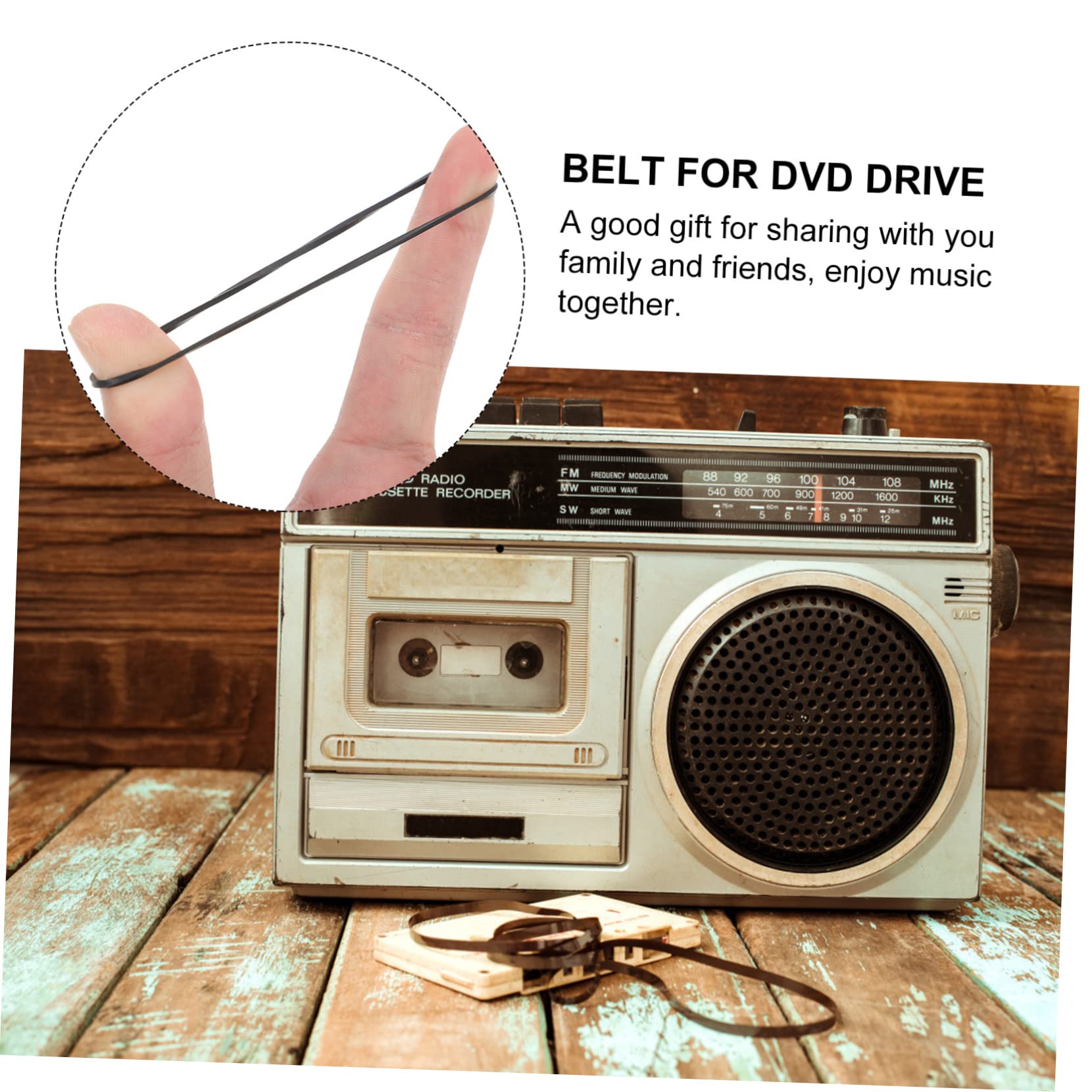 KONTONTY 20pcs Flat Rubber Belts for Recorder Repair Maintenance Supplies for VCR DVD Cd Players and Audio Equipment Stable Soft and Performance