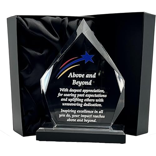 Honor Success in Style with one of Our Various Premium 7.25" Acrylic Trophy Awards Each Featuring a Distinct Sentiment Perfect for Honoring Those who Truly Stand Out