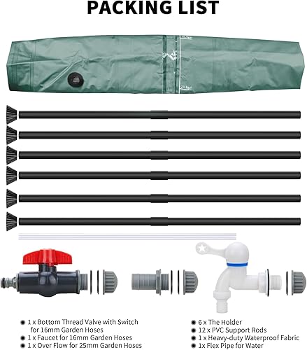 Miniatura 4 de Barril de lluvia plegable, tanque de almacenamiento de agua portátil de 53 galones, sistema de recolección de agua de lluvia con marcas de