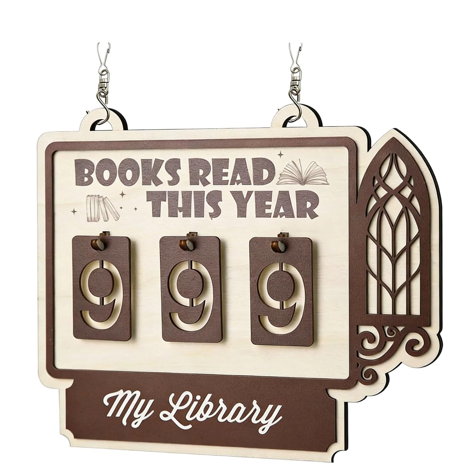 Books Read This Year Counter, Personality Book Trackers Sign, Lover Gift Bookshelf Decors Ornament for Library Bookshelf Read This Year Counter