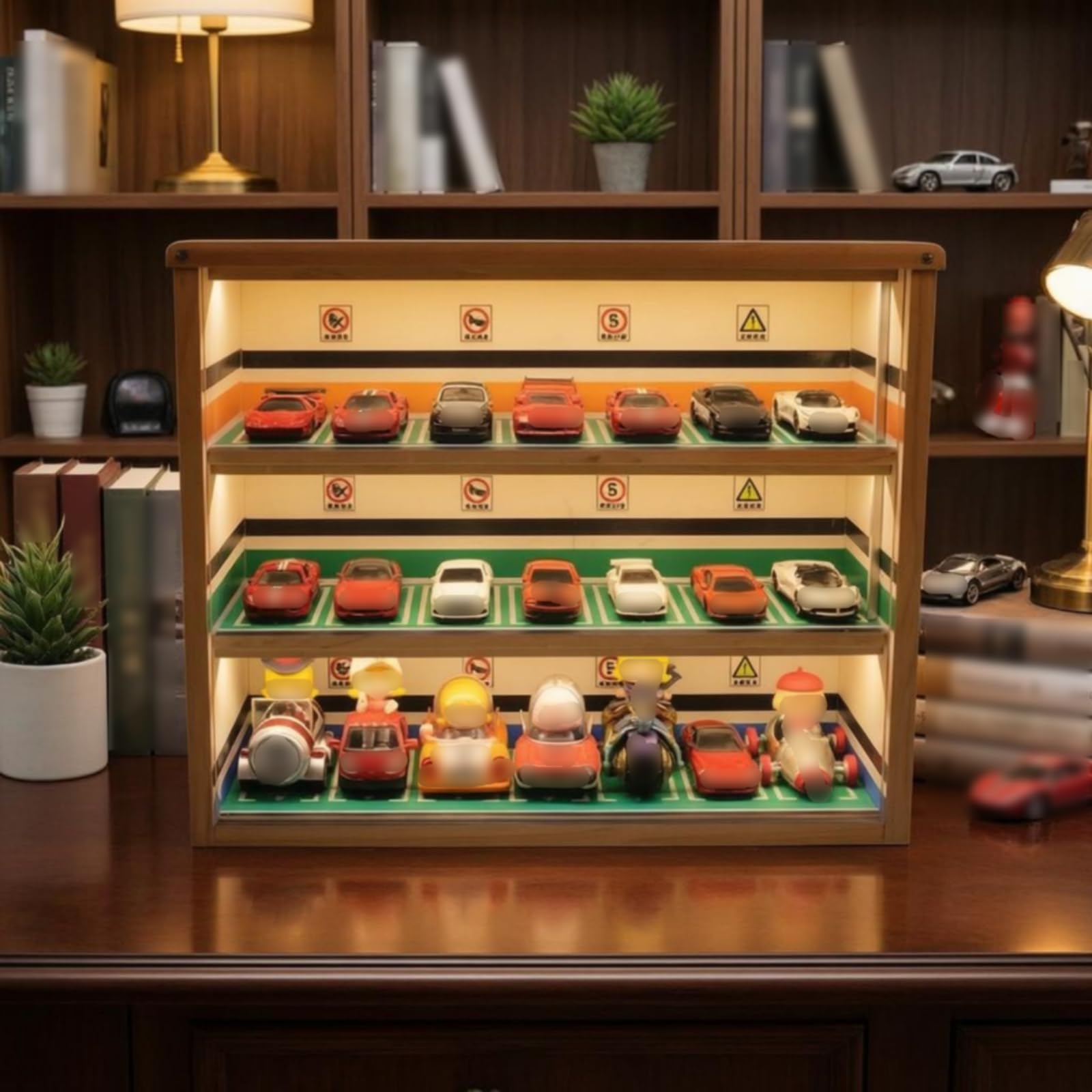 Colcolo Fahrzeug Vitrine Modellauto Display , Reguläre Version Mit 21 Parkplätzen Auf DREI Ebenen Für Ca. 8 cm Große Automodelle