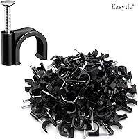 Vista 4 de Easytle Abrazaderas de cable de plástico, 100 clips de cable de 0.394 pulgadas, clips de cable coaxial, clips de cable coaxial, clips de cable