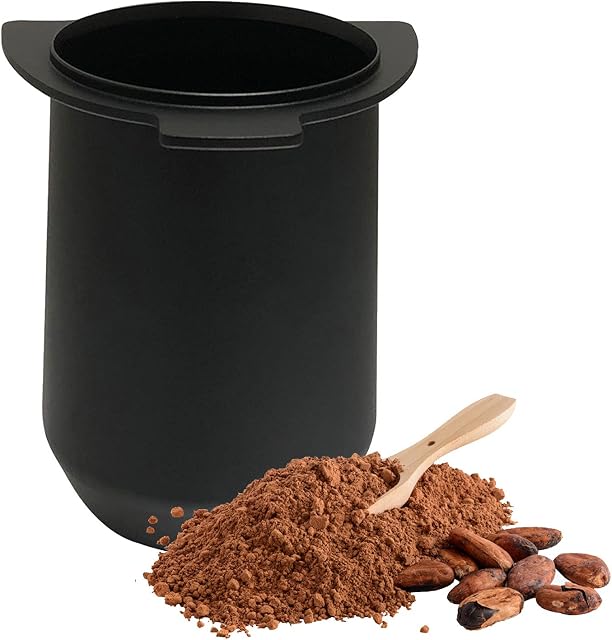 DriSubt Dosing Rings Press Coffee Dosing Cup Coffee Accessories Binaural Aluminum Alloy Coffee Powder Picker Espresso Accessories (Black)