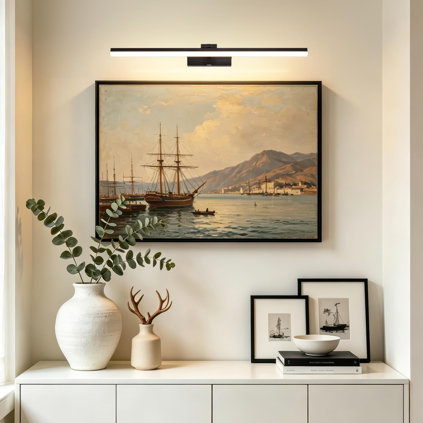 LED Spiegelleuchte Bad 60CM, 12W 1320LM Bilderleuchte Badlampe Wand Spiegel Licht Spiegelbeleuchtung Spiegelleuchte Spiegelschrank Beleuchtung Spiegellampe Dimmbar
