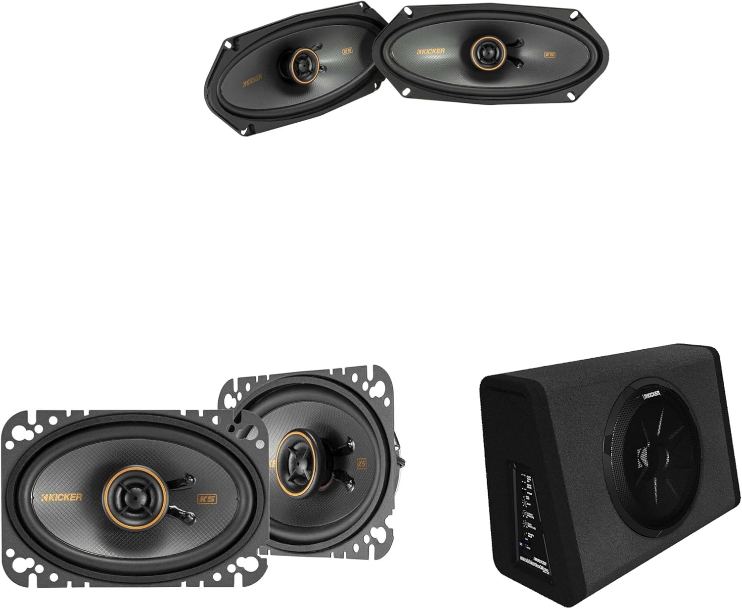 KICKER 11PT250 Truck Enclosure 51KSC41004, 51KSC4604 KS-Series 4x10 & 4x6 Bundle