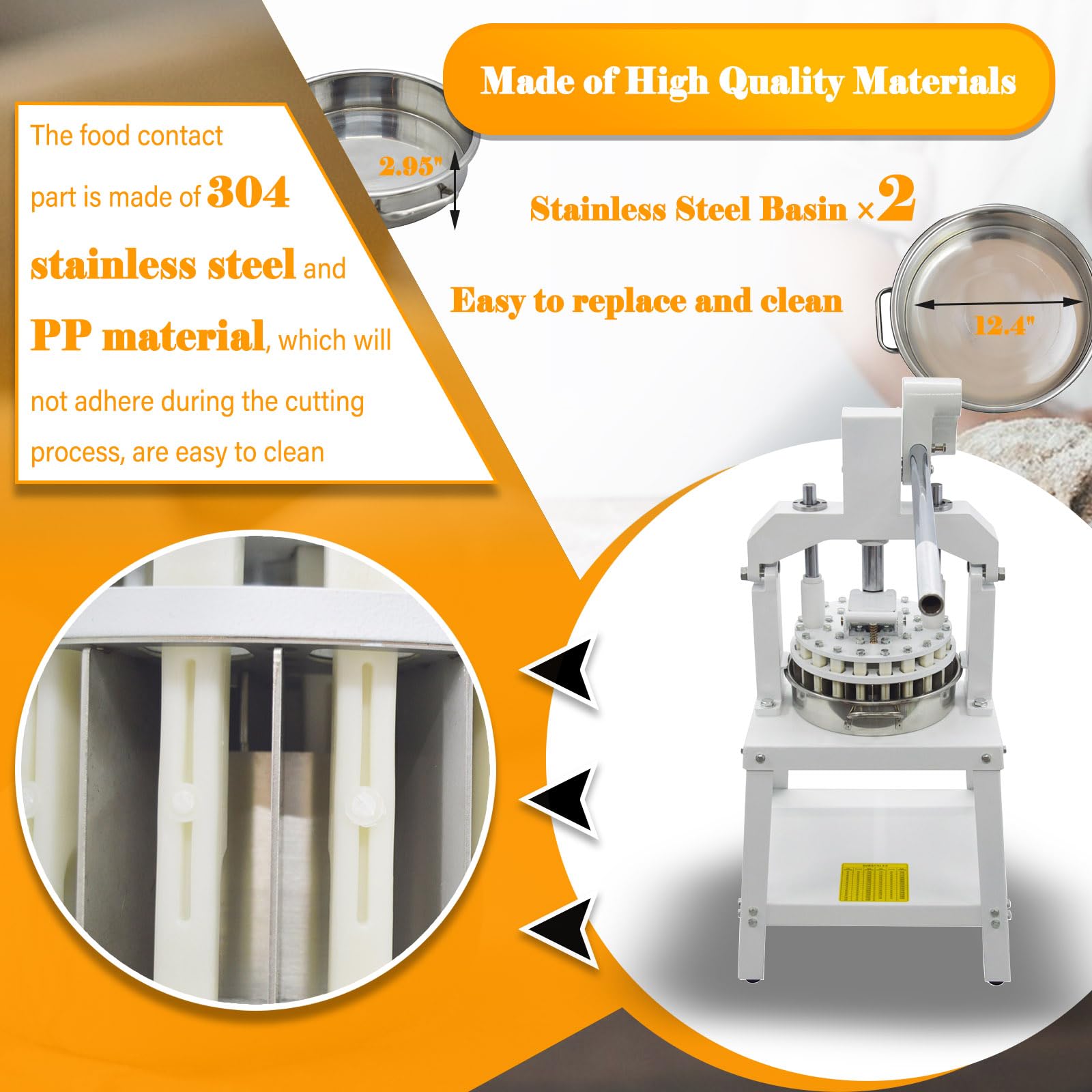 LGXEnzhuo 18PCS Dough Divider 2.12oz-11.29oz(60g-320g) Manual Equal Dough Lump Spacer Cutter with 2 Stainless Steel Basin for Bakery Pizzeria