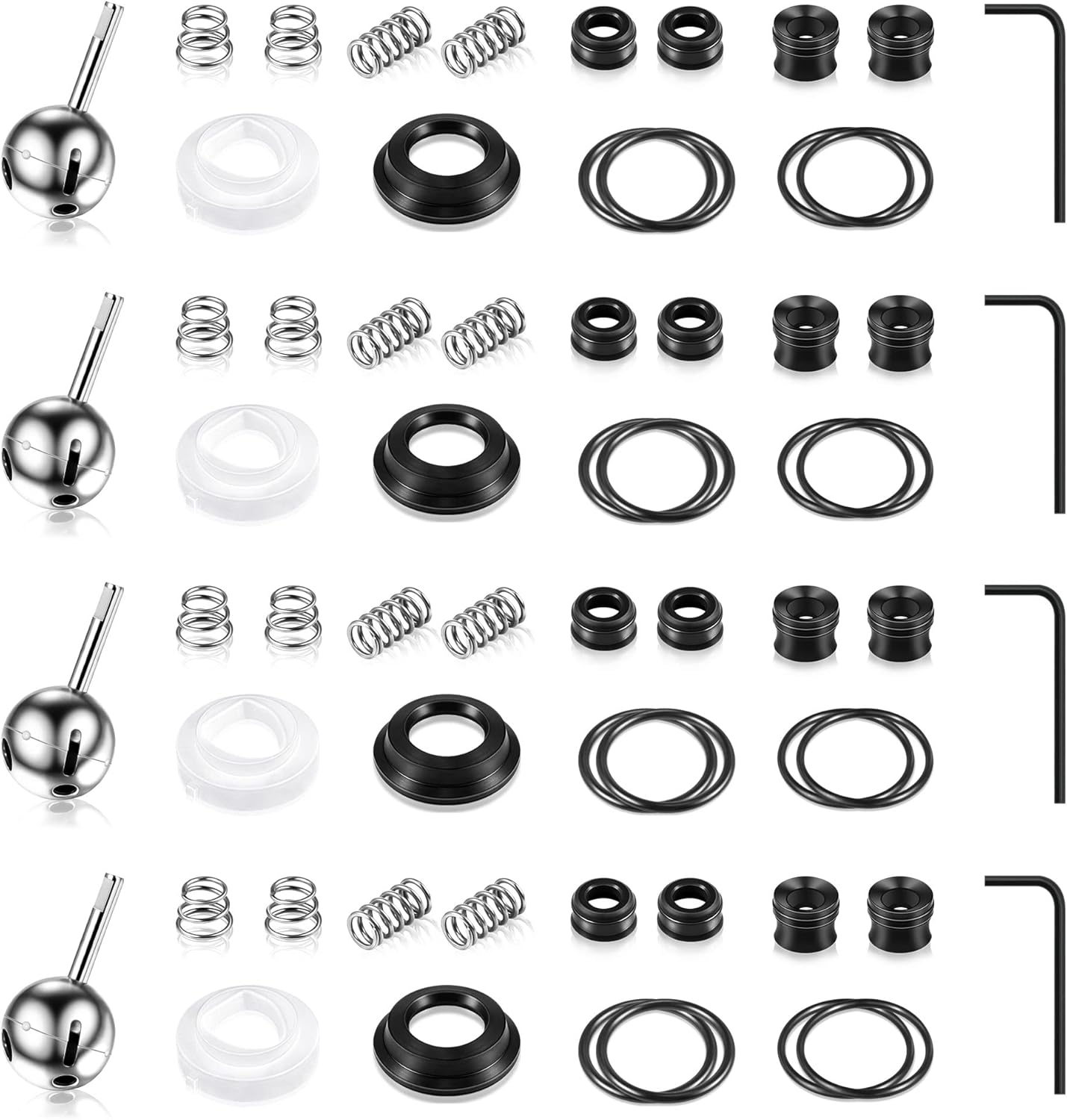 Enhon 4 Pack Kitchen Faucet Cartridge Repair Kit, Compatible with Delta