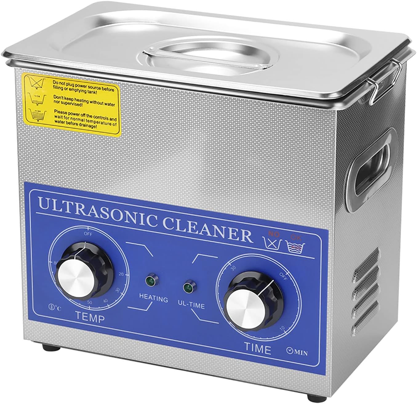 3.2L 120W Mechanical Timer Mini Ultrasonic Cleaner Machine - Compact Cleaning Solution Maker for Eyeglasses, Jewelry, CDs(US Standard)