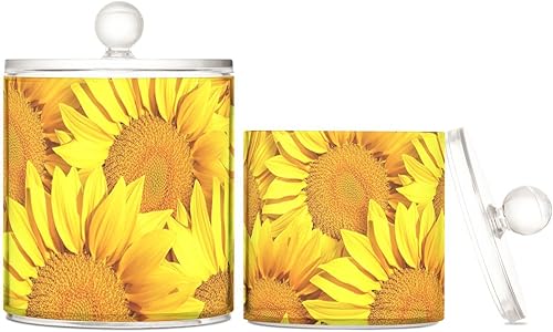 Tarros de girasoles con tapas, contenedores de almacenamiento de baño, recipientes de almacenamiento de algodón para dormitorio, artículos disponible en Yaxa Peru