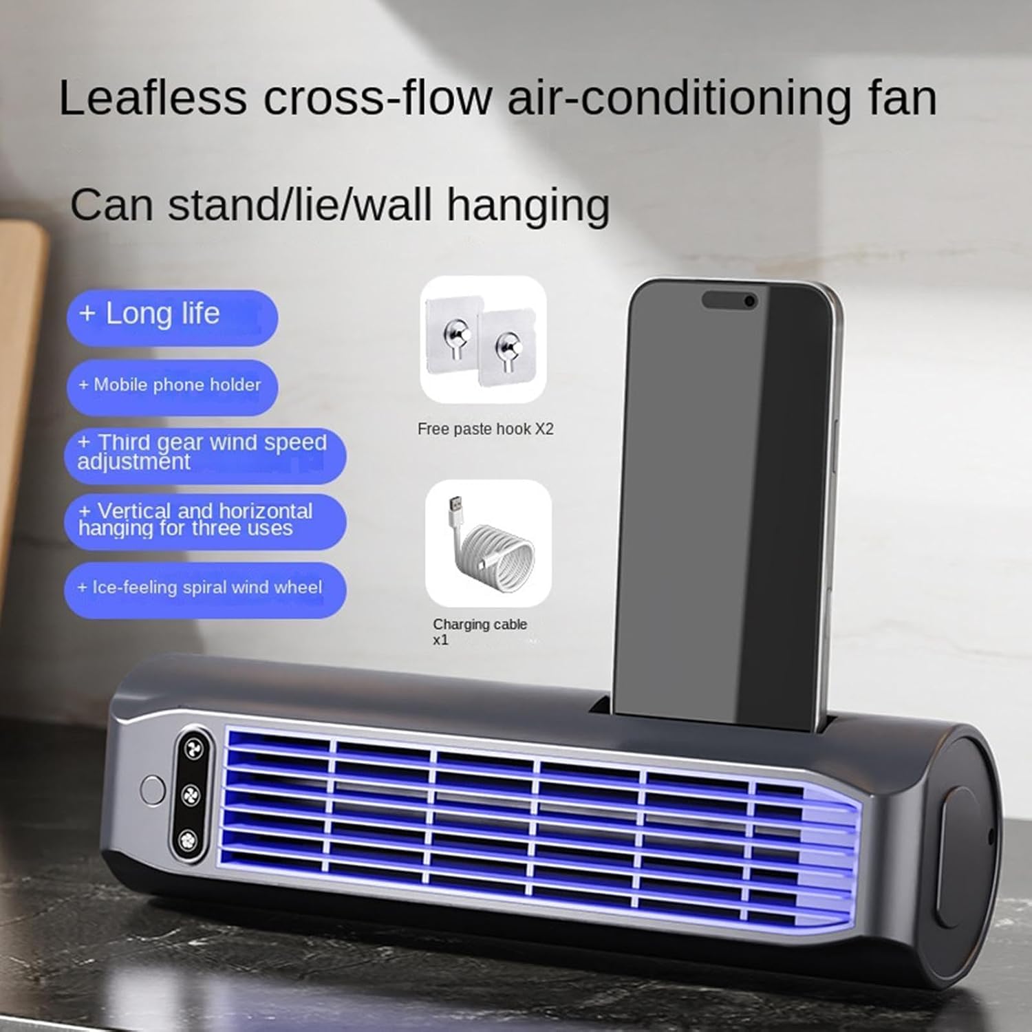 Sherum Original Cooler,ventilador Portátil Silencioso, Recargable, Velocidad De Viento Ajustable En 3 Niveles (blanco marfil)