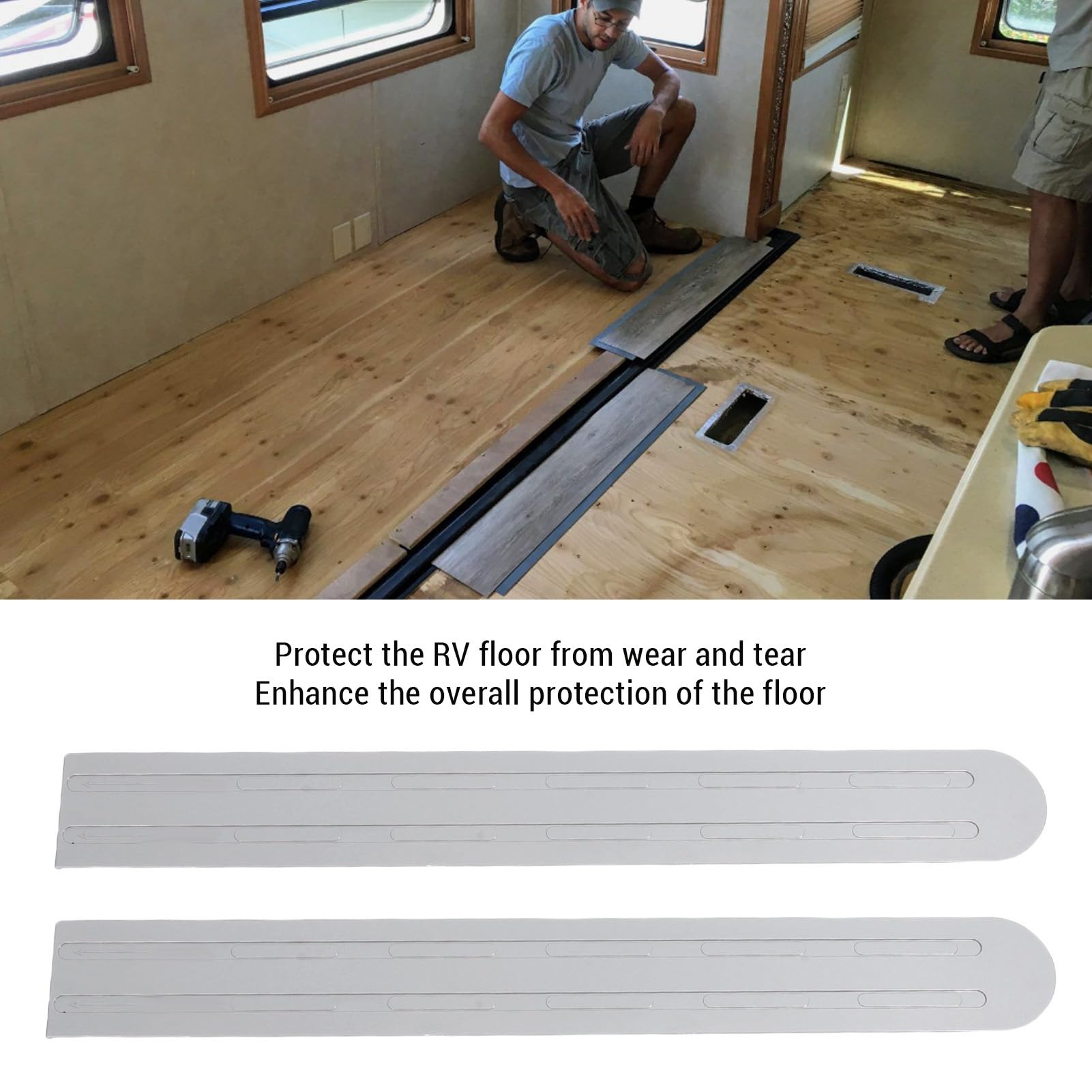 Fockety 134993 Protector de Alfombra deslizable para autocaravanas. Protege el Suelo de arañazos y Rozaduras, Ideal para caravanas de Quinta Rueda y autocaravanas