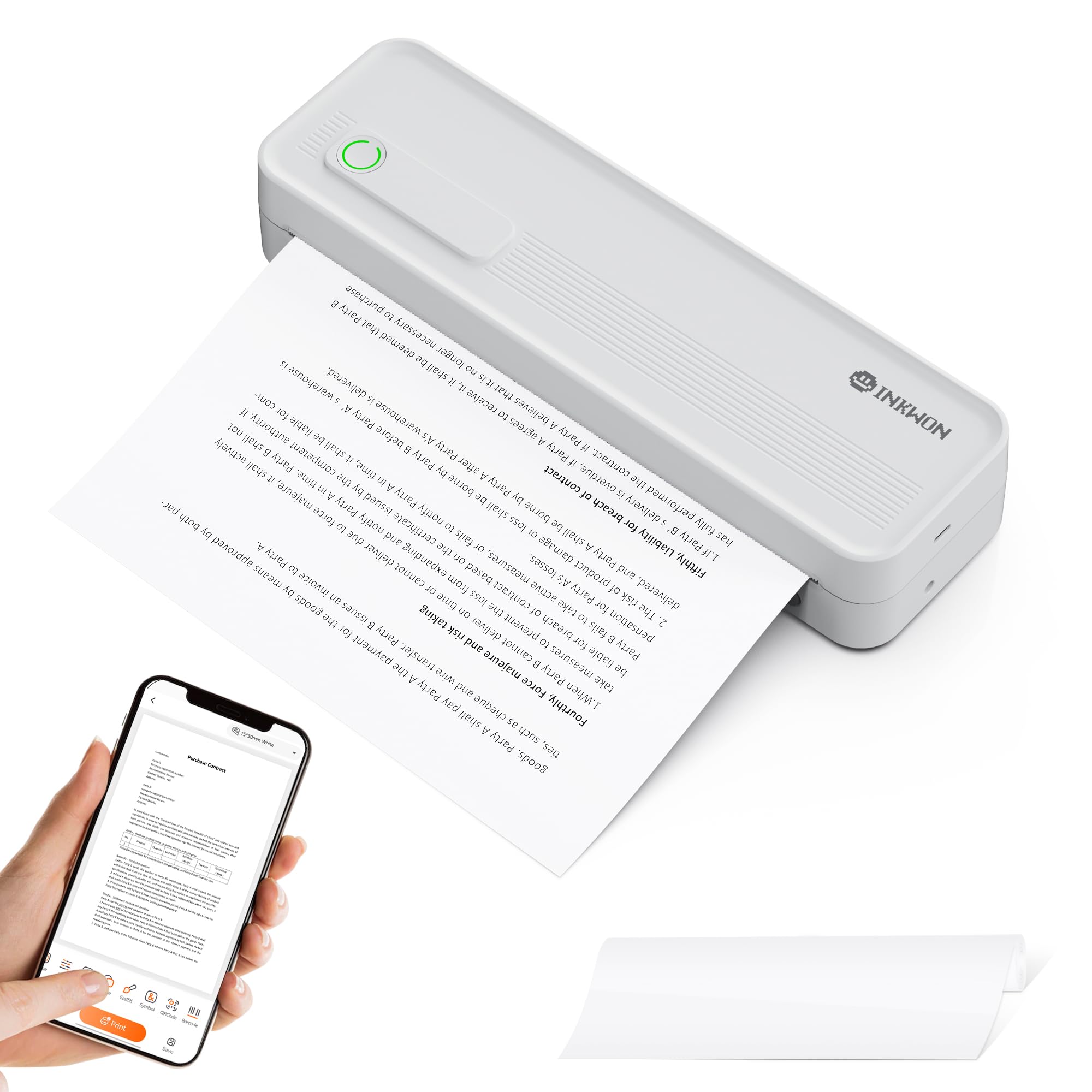 Amazon.co.jp: InkWon A41 モバイルプリンター A4対応 インクレス