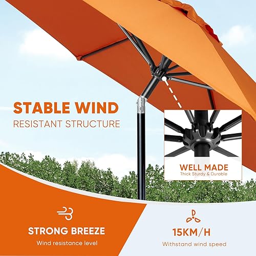 Miniatura 106 de Tempera Patio Market Outdoor Table Umbrella with Push Button Tilt and Crank,Large Sun Umbrella with Sturdy Pole&Fade resistant canopy,Easy to set