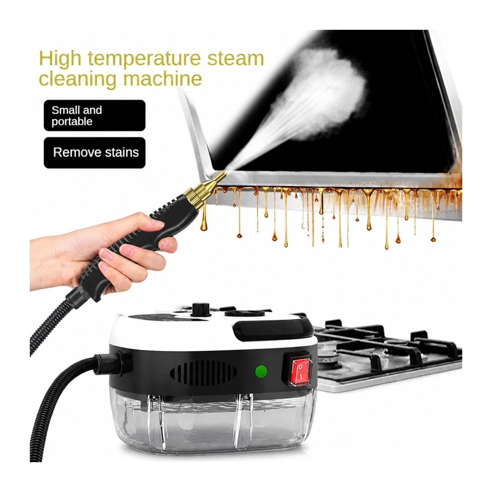 Środek do czyszczenia mopa parowego, 2500W odkurzacz parowy wysokotemperaturowa myjka strumieniowa okap do klimatyzatora kuchennego maszyna do czyszczenia samochodu sprzęt AGD(Red)