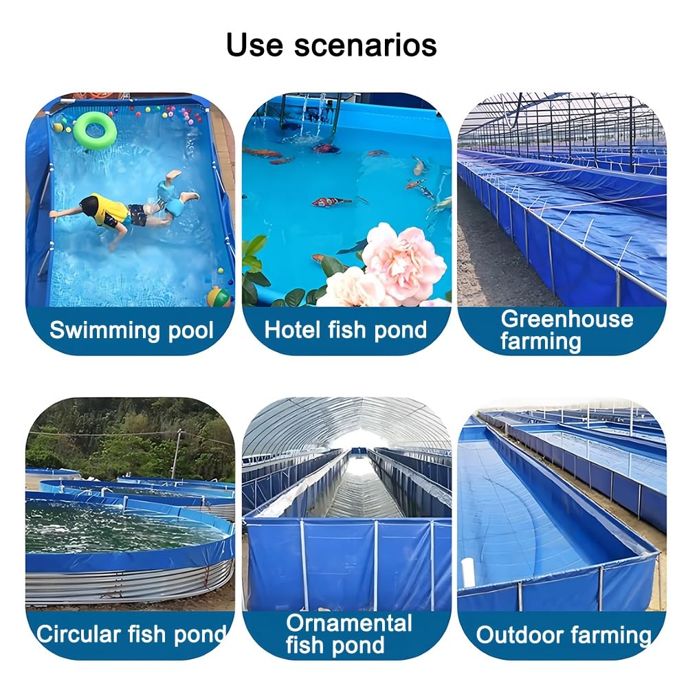 Generico Laghetto per Pesci da Esterno Resistente e di Grande capacità con valvola di Scarico - Acquario Portatile per Koi, Facile da Montare, Ideale per acquariologia in Giardino e nel Cortile.