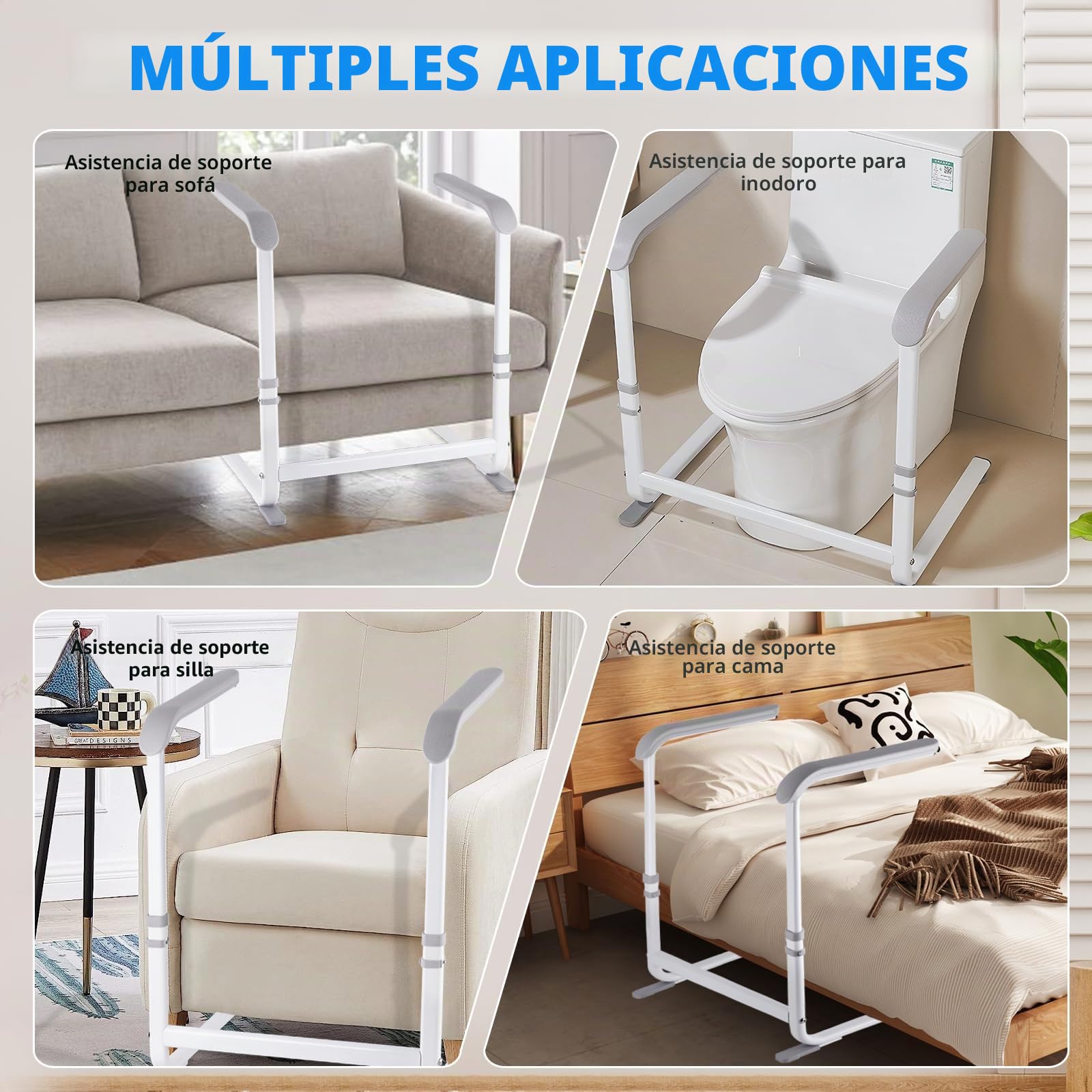 YUCHENGTECH Ayuda Levantarse Sofa 6 Ajustable en Altura Carga 150 KG | Soporte de Sofá para Ancianos con Asas Antideslizantes para Pacientes Mayores y Discapacitados