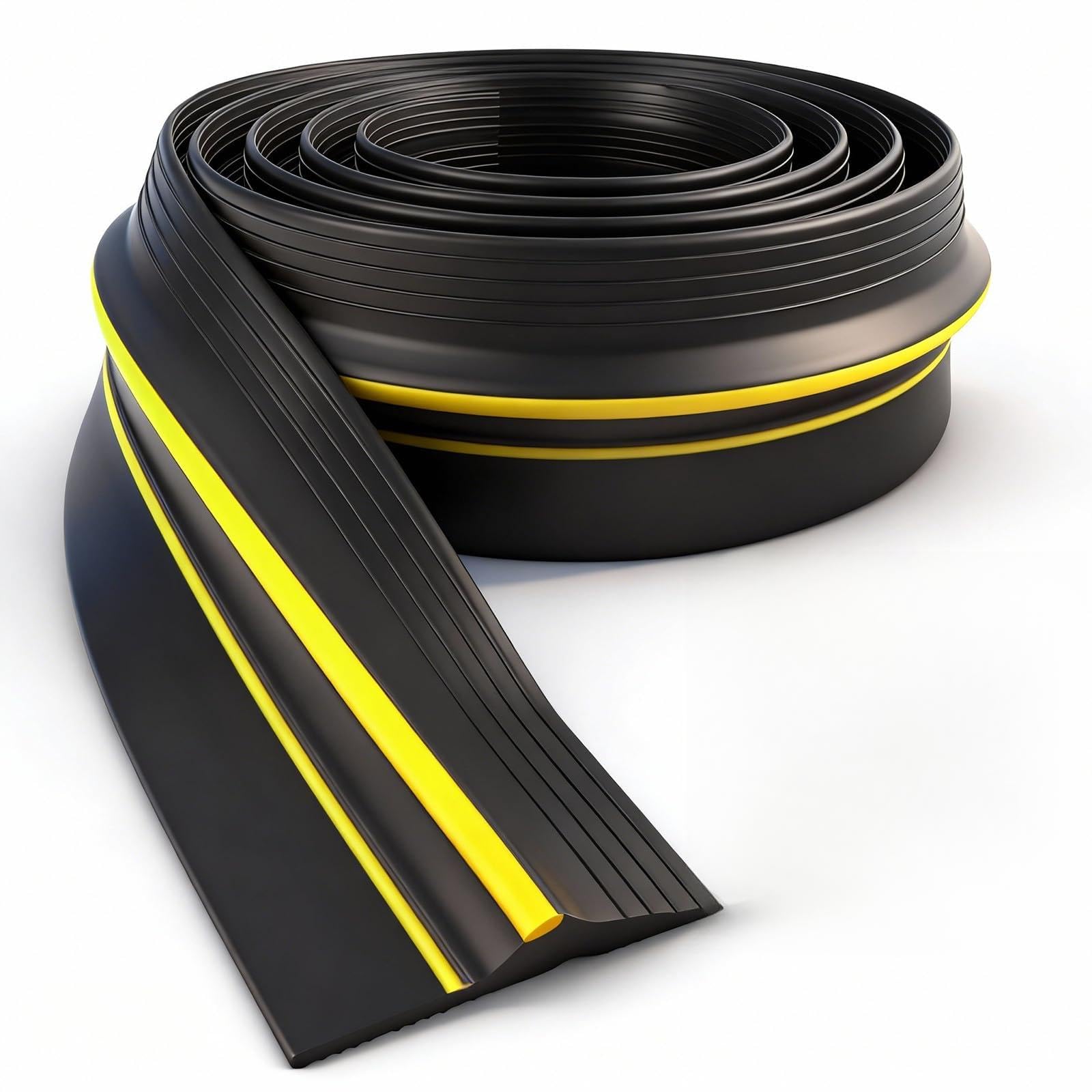 Joint Porte de Garage 3M,Joint d’étanchéité en Caoutchouc, Bande de sol pour seuil de garage universelle, pour des Garages Propres et Secs, 100mm(W)*25mm(H)*3m(L)