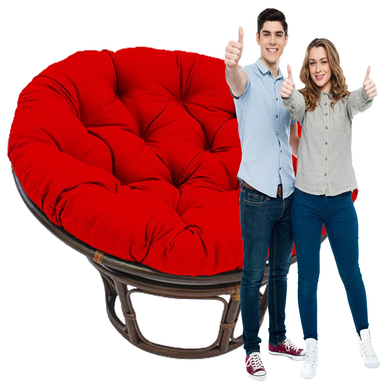Coussin Chaise Papasan Rotin 120x60cm - Coussin Confortable Pour Fauteuil Suspendu Et Bascule D'Extérieur