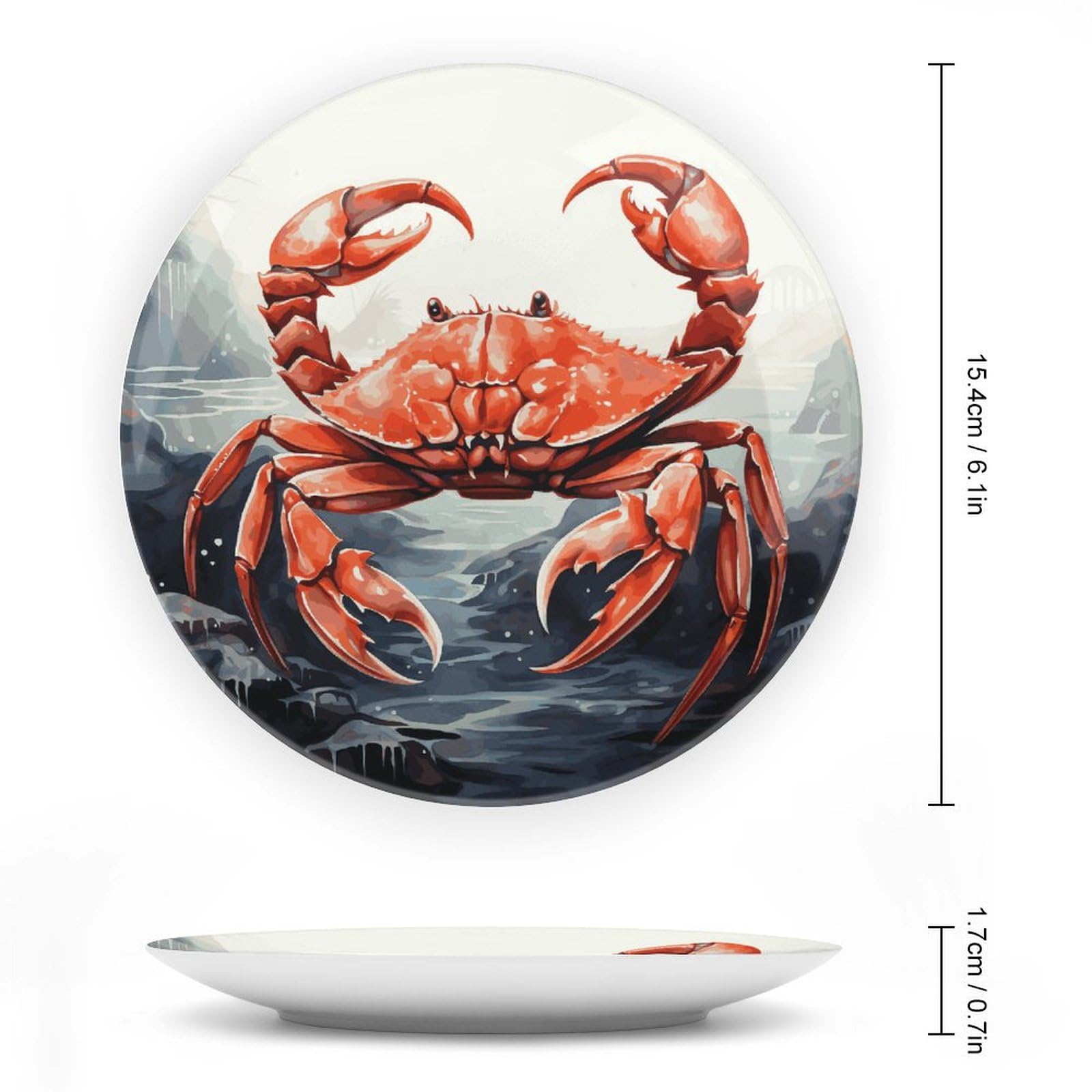 Amazon.com | EKYOSHCZ Bone China Decorative Plate Red Crab Sea