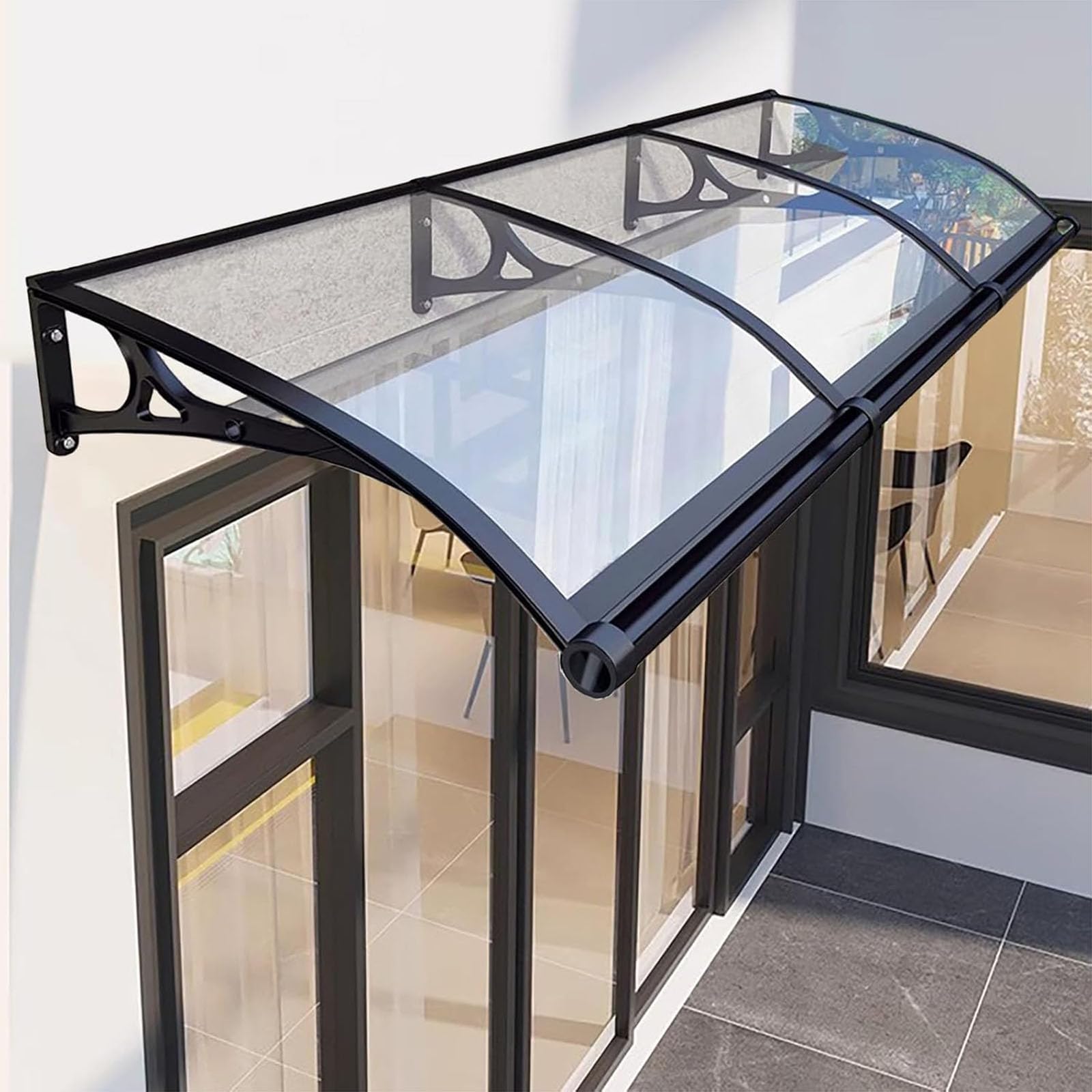 Tenda da sole impermeabile per porta d'ingresso, copertura per porta d'ingresso, veranda, finestra, giardino, parasole, larghezza 120 cm x lunghezza 290 cm