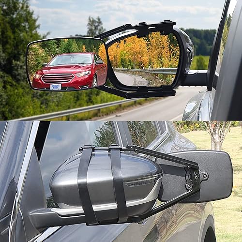 Miniatura 8 de Lifronkit Universal Clip-on Towing Mirrors Extension Towing Mirror 360 Degree Rotation Adjustable Dual View Tow Mirror for Vehicle Car Truck